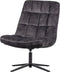 WOOOD Job Draaifauteuil - Velvet - Antraciet - 101x70x85