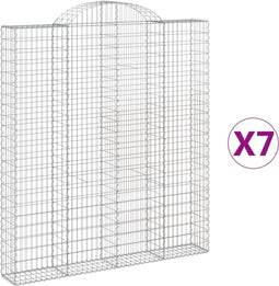 vidaXL - Schanskorven - 7 - st - gewelfd - 200x30x220/240 - cm - ijzer