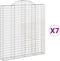 vidaXL - Schanskorven - 7 - st - gewelfd - 200x30x220/240 - cm - ijzer