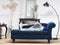 LUIRO - Chaise longue - Blauw - Rechterzijde - Fluweel