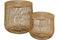 J-Line bijzettafel Mand - metaal - goud - set van 2