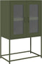 vidaXL - Hoge - kast - 68x39x107 - cm - staal - olijfgroen