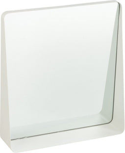 J-Line spiegel Vierkant - metaal/glas - wit - 38 x 41 cm