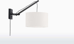 GOOD&MOJO Wandlamp Andes - Bamboe Zwart/Wit - 50x32x45cm - Binnen Scandinavisch,Bohemian