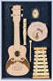 Konges Sløjd Muziekset - Ukulele, xylofoon, tamboerijn, fluit en rammelaar - Tiger