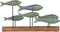 Decoratieve figuren Groen Natuurlijk Vissen 56 x 7 x 31 cm