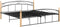 vidaXL - Bedframe - metaal - en - massief - eikenhout - zwart - 180x200 - cm