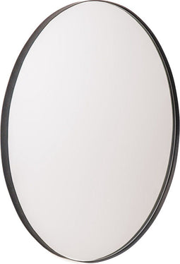 Housevitamin Ronde Metalen Spiegel - Staal Rand 3cm 80 Dia - Gemaakt van Staal Zwarte Wand Spiegel 80cm – Geschikt voor badkamer