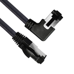 S/FTP CAT8.1 40 Gigabit Netwerkkabel - 1 kant haaks naar rechts - CU - 5 meter - Zwart