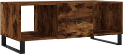 vidaXL - Salontafel - 102x50x40 - cm - bewerkt - hout - gerookt - eikenkleurig