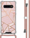 iMoshion Hoesje Geschikt voor Samsung Galaxy S10 Plus Hoesje Met Koord - iMoshion Design Hoesje met Koord - Goud / Transparant / Roze / Pink Graphic