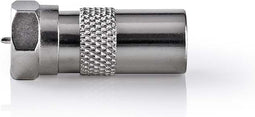 Nedis Satelliet- en Antenne-Adapter - F-Male - IEC (Coax) Male - Vernikkeld - 75 Ohm - Recht - Metaal - Zilver - 1 Stuks - Doos