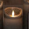 Annas collection - 3Pcs Grey Rustic Wax Candle Moving Flame With Remote Co