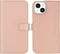 Selencia iPhone 14 - Echt Lederen Bookcase - 3 Pashouders - Dusty Pink (iPhone 14) Zwart