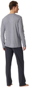 Schiesser Heren Pyjama - Lange broek - Serafinokraag met knoopsluiting - Antraciet
