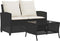 vidaXL - Tuinbank - 2-zits - met - kussens - & - tafel - poly - rattan - zwart