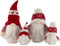 J-Line kerstfiguur Kabouter - textiel - rood/wit - medium - 2 stuks