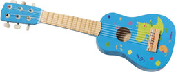 Eichhorn - Holzgitarre - 54 cm - Blau met dino en muzieknoten