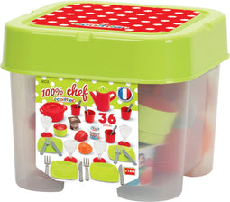 écoiffier 100% Chef - Servies Set 36-delig - Multicolor