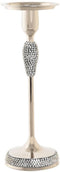 Kaarshouder DKD Home Decor Zilverkleurig Acryl Aluminium 12 x 12 x 36 cm