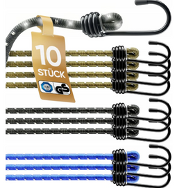 Heldenwerk Bagagetouwen - 10-delig - 45 cm - TÜV/GS Gecertificeerd - Sterk & Elastisch (10 stuks)