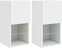 vidaXL - Tv-meubelen - 2 - st - met - LED-verlichting - 30,5x30x60 - cm - wit