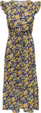 JDY JDYNOLIA - Midi Jurk - Ruffle details V-hals - M