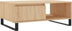 vidaXL - Salontafel - 90x60x35 - cm - bewerkt - hout - sonoma - eikenkleurig