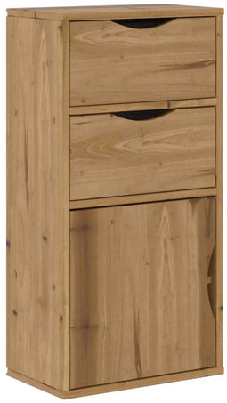 vidaXL - Bijzetkast - met - lades - 40x24x79 - cm - massief - grenenhout