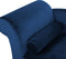 LUIRO - Chaise longue - Marineblauw - Linkerzijde - Fluweel
