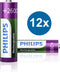 Philips HR6 - Oplaadbare NiMH Batterijen AA - 2600 mAh - 12 Stuks (3 Blisters a 4 Stuks)
