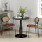 HOMCOM Ronde Eettafel 70x74 cm, Zwart, Staal en MDF met Melamine