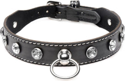 Diamanten Choker Met O-Ring - Zwart