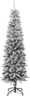 vidaXL - Kunstkerstboom - met - sneeuw - smal - 180 - cm - PVC - en - PE