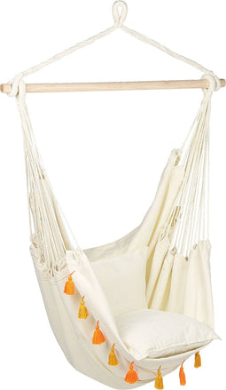 Beliani VARENA - Hangstoel - Beige - Katoen