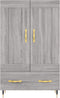 vidaXL - Hoge - kast - 69,5x31x115 - cm - bewerkt - hout - grijs - sonoma - eikenkleurig