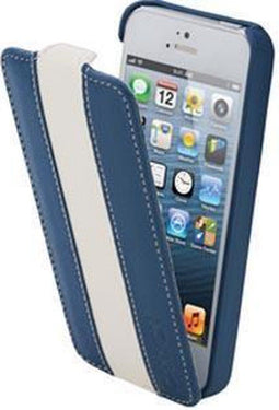 Canyon iPhone 5 - Flip Cover - PU Lederen Hoes - Zwart/Oranje