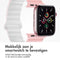 imoshion Siliconen magnetisch bandje - Geschikt voor Apple Watch 1, 2, 3, 4, 5, 6, 7, 8, 9, 10 (42 mm), SE - 38/40/41 mm - Roze & Wit - One Size