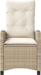 vidaXL - Tuinstoelen - 2 - st - verstelbaar - met - kussens - poly - rattan - beige