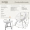 tectake® Bistroset - 2 stoelen en 1 tafel - Retro Egg Chairs Acapulco-stijl - Weerbestendig - Wit