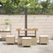 vidaXL - 4-delige - Tuinset - met - Kussens - Beige - Poly - Rattan - Acacia