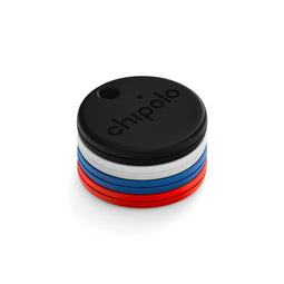 Chipolo One - Bluetooth Tracker - Sleutelvinder met Push Notificaties - Zwart & Wit & Blauw & Rood (4-pack)