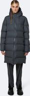 Rains Long Puffer Jacket - Thermal - 3M™ Thinsulate™ Featherless Insulation - Slate (M/L)