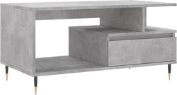 vidaXL - Salontafel - 90x49x45 - cm - bewerkt - hout - betongrijs