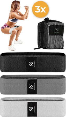 Nuvance Weerstandsbanden Set - 3 Delige Set - Draagtas - 3 Weerstandsniveaus (3 stuks)