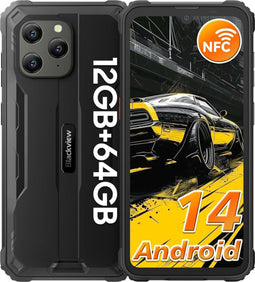 Blackview BV5300Pro Robuuste Smartphone Android 14 12(4+8)GB+64GB 6.1 inch IP68/IP69K Waterdicht 3 Kaartsleuf 4G Dual SIM/NFC/OTG/Face ID -Zwart