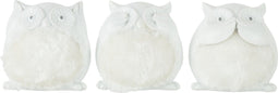J-Line decoratie Uil - polyresin - beige - small - 3 stuks