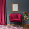 ELIOTT Fauteuil - Metalen poten - Rood fluweel - L 68 x D 59 x H 72 cm