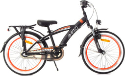 AMIGO Roady Jongensfiets 20 Inch - Kinderfiets voor 6 tot 8 Jaar - 110-125 cm - 3 Versnellingen - Zwart/Oranje