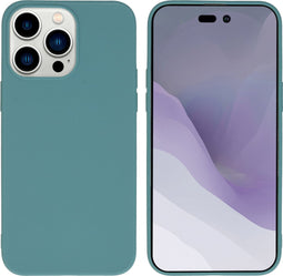 iMoshion Hoesje Geschikt voor iPhone 14 Pro Max Hoesje Siliconen - iMoshion Color Backcover - Donkergroen